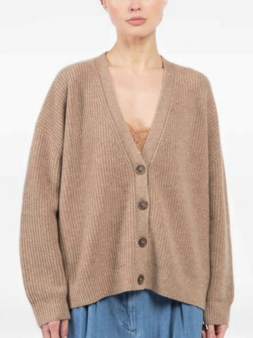 JENNI KAYNE Oversized V-neck Button Cardigan